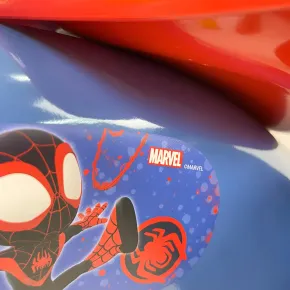 Triciclo Primi Passi per Bambini Spiderman Marvel 3 Ruote 2 Cestini 2