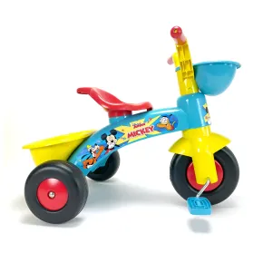 Triciclo Primi Passi per Bambini Topolino Disney 3 Ruote 2 Cestini 2