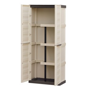 Armadio Alto Porta scope per Esterno Terrazzo Tuttopiani Mobile Ripiani Resina 2