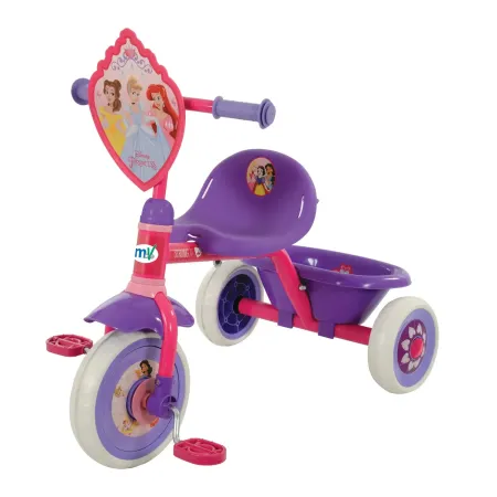 Triciclo Bambini con Maniglia Regolabile Principesse Disney Ruote EVA