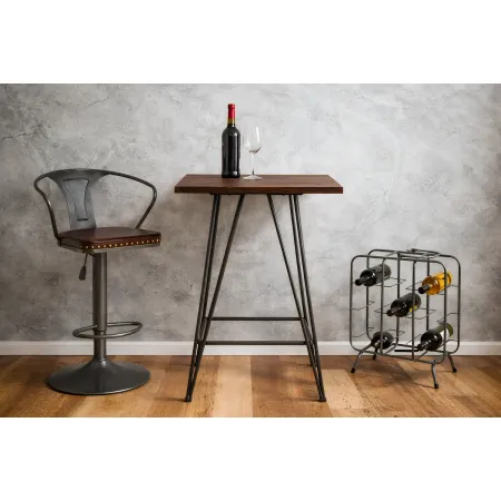 Portabottiglie in Metallo 9 Posti Grigio Scuro Rack Vino Salvaspazio