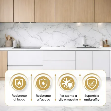 Set 6 Pannelli Decorativi Effetto Marmo Bianco PVC 120x60 Rivestimento