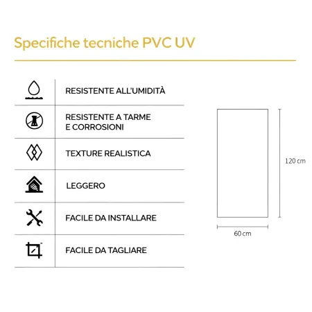 Set 6 Pannelli Decorativi Effetto Marmo Bianco PVC 120x60 Rivestimento