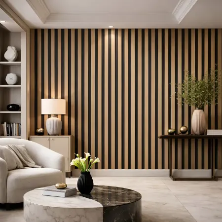 Set 12 Pannelli Acustici MDF Feltro PET 60x60 cm Effetto Legno Noce
