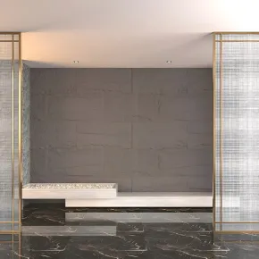 Set 10 Pannelli Isolanti Effetto Pietra 3D Grigio Scuro 120x60 in PU 2