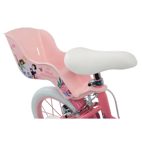 Bicicletta Bambini 12" Principesse Disney Rosa Rotelle Cestino Sedile