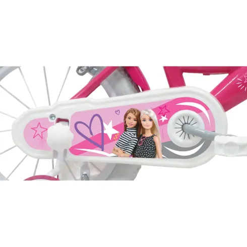 Bicicletta per Bambini 16" Barbie Rosa Rotelle Cestino Portabambola