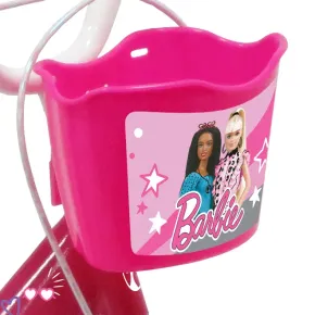 Bicicletta per Bambini 16" Barbie Rosa Rotelle Cestino Portabambola 2