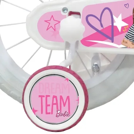 Bicicletta per Bambini 12" Barbie Rosa Rotelle Cestino Portabambola