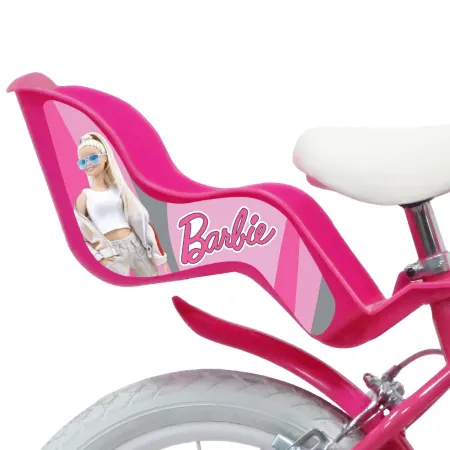 Bicicletta per Bambini 12" Barbie Rosa Rotelle Cestino Portabambola