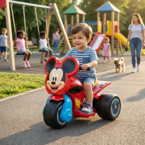 Triciclo Elettrico per Bambini 6V Topolino Disney Rosso Caricabatterie 2