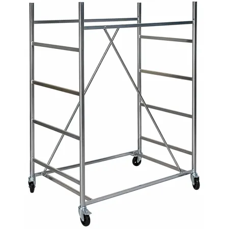 Trabattello Ponteggio Acciaio Altezza 320 cm Mezzopiano Ruote Girevoli