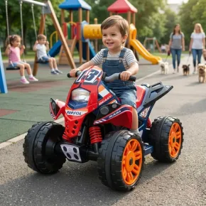 Quad Elettrico per Bambini Rosso Blu Repsol 12V Ruote Antiscivolo 2