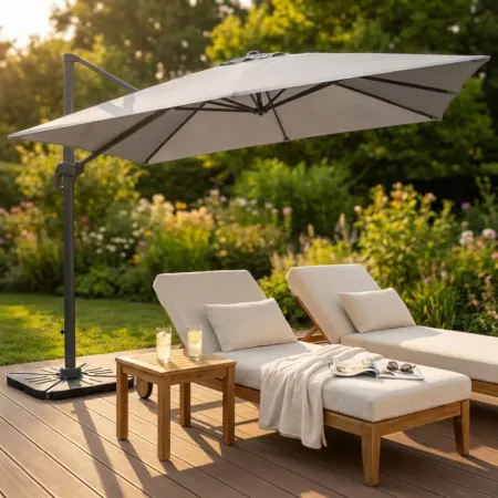 Ombrellone Rettangolare 3x4 m Palo Laterale Grigio Antracite Girevole