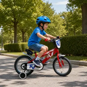Bicicletta per Bambini 16" Rosso Rocket Rotelle Borraccia Trombetta 2
