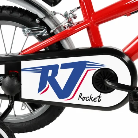 Bicicletta per Bambini 14" Rosso Rocket Rotelle Borraccia Trombetta