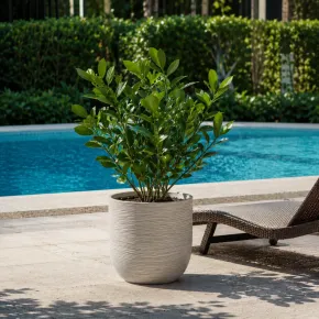 Vaso in Resina Bianco 35x34 Resistente Raggi UV Materiale Riciclabile 2