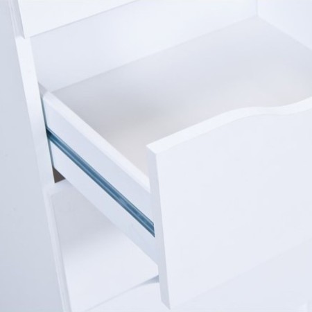 Mobiletto Cassettiera 40 cm 3 Cassetti Bianca Mobile Settimino Comodino in Legno