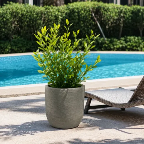 Vaso in Resina Verde 35x34 Resistente Raggi UV Materiale Riciclabile