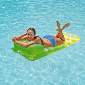Materassino Gonfiabile Verde Giallo 188x71 cm con Cuscino Piscina Mare 2