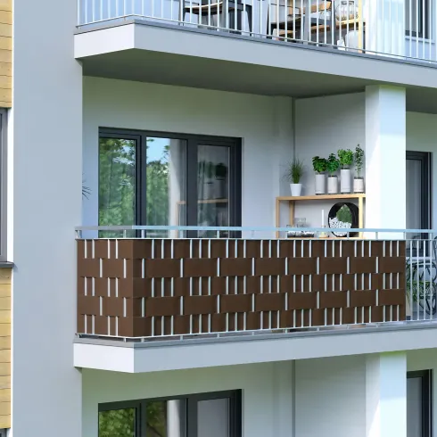 Strisce Frangivista per Recinzioni in PVC Marrone 35m con 20 Clip