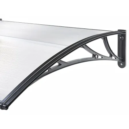 Pensilina Policarbonato Alveolare Trasparente 120x80cm Supporti ABS