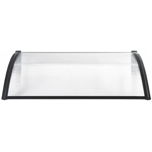 Pensilina Policarbonato Alveolare Trasparente 120x100 cm Supporti ABS