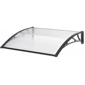 Pensilina Policarbonato Alveolare Trasparente 120x100 cm Supporti ABS