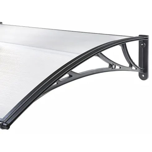 Pensilina Policarbonato Alveolare Trasparente 150x100 cm Supporti ABS