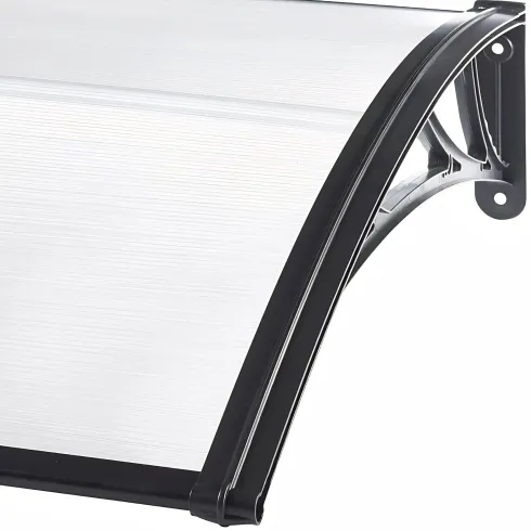 Pensilina Policarbonato Alveolare Trasparente 150x100 cm Supporti ABS