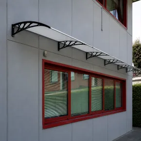 Pensilina Policarbonato Alveolare Trasparente 150x100 cm Supporti ABS 2
