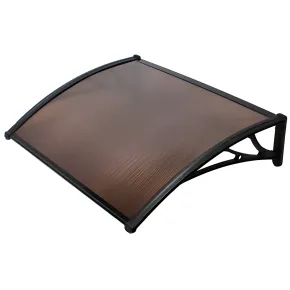 Pensilina Policarbonato Alveolare Fumè 120x80 cm con Supporti ABS