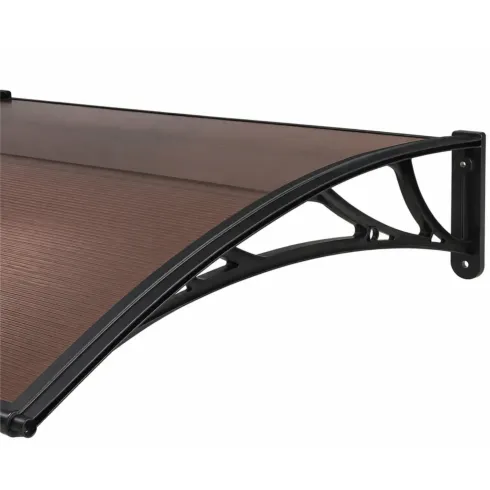 Pensilina Policarbonato Alveolare Fumè 150x100 cm con Supporti ABS