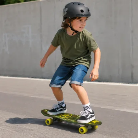 Skateboard 57x15 Verde Militare ABS Termoplastico con Cuscinetti ABEC7