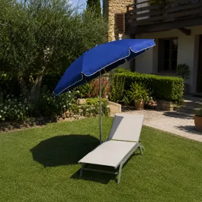 Ombrellone per Giardino Blu 2,4x2,4 m Alluminio Inclinabile con Sacca 2