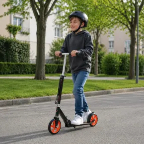 Monopattino Bambini 2 Ruote 200 mm Pieghevole Nero Altezza Regolabile 2