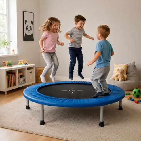 Trampolino Molle da Interno 122 cm Bambini Adulti Piedini Antiscivolo