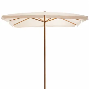 Ombrellone Legno 2x3 Corda Ecru Palo Centrale da Giardino Rettangolare