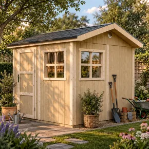 Casetta da Giardino in Legno Grezzo 236x250 cm 6 m2 Box con Pavimento 2