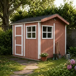Casetta da Giardino in Legno Rosso Sequoia 236x250 cm 6 m2 Pavimento 2
