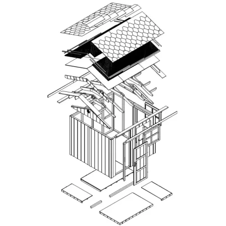 Casetta da Giardino in Legno Grigio Scuro 236x250 cm 6 m2 Pavimento