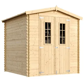 Casetta da Esterno in Legno 2x2 m Porta Finestrata Deposito Pavimento