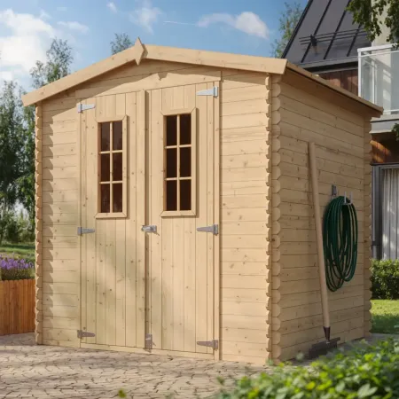 Casetta da Esterno in Legno 2x2 m Porta Finestrata Deposito Pavimento