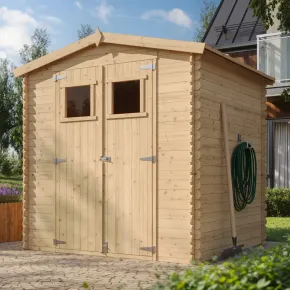 Casetta da Giardino 2x2 in Legno 19 mm Doppia Porta Deposito Attrezzi 2