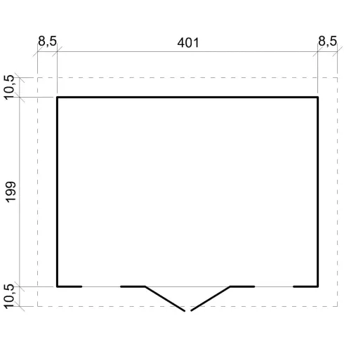 Casetta da Giardino 4x2 m Legno 17 mm Pavimento Doppia Porta Finestre