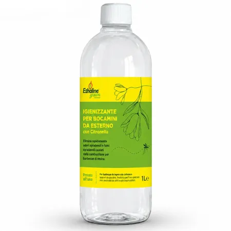 12 Flaconi 1L Bioetanolo con Citronella per Biocamini da Esterno
