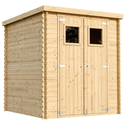Casetta da Giardino in Legno 2x2 19 mm Doppia Porta Finestrata