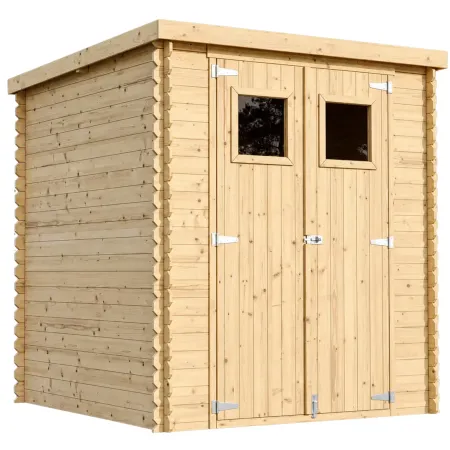 Casetta da Giardino in Legno 2x2 19 mm Doppia Porta Finestrata