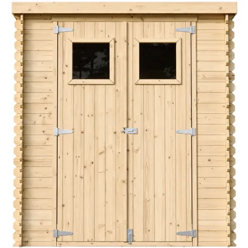 Casetta da Giardino in Legno 2x2 19 mm Doppia Porta Finestrata