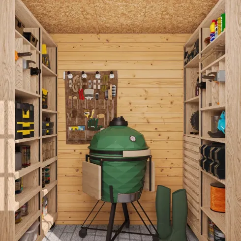 Casetta da Giardino in Legno 2x2 19 mm Doppia Porta Finestrata